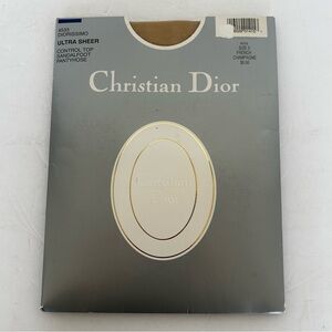 CHRISTIAN DIOR ULTRA SHEER CONTROL TOP PANTYHOSE NWT SIZE LARGE